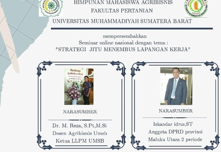 HimAgri Faperta UMSB Sukses Melaksanakan Seminar Online Nasional