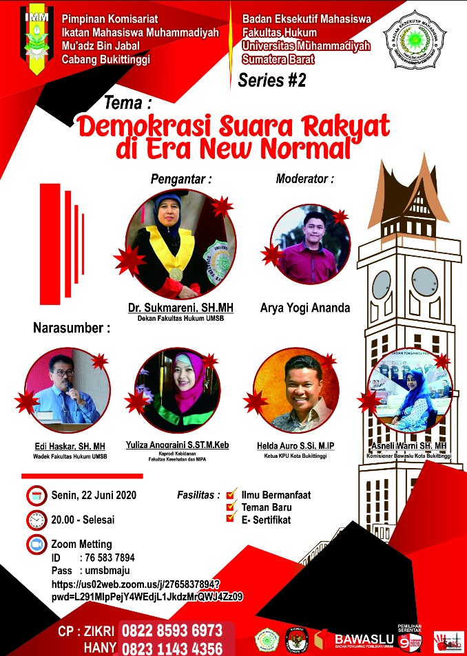 Webinar Nasional series 2 Demokrasi Suara Rakyat di Era New Normal