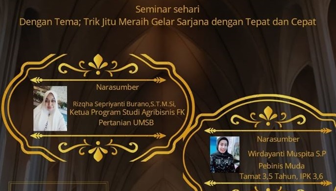  Seminar Online dari HIMAGRi ( Himpunan Mahasiswa Agribisnis) Universitas Muhammadiyah Sumatera Barat