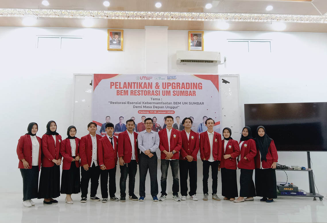 Agnostik Jannah dan Wiradhya Pratama Putra Dikukuhkan Menjadi Presiden-Wakil Presiden Mahasiswa BEM UM Sumatera Barat