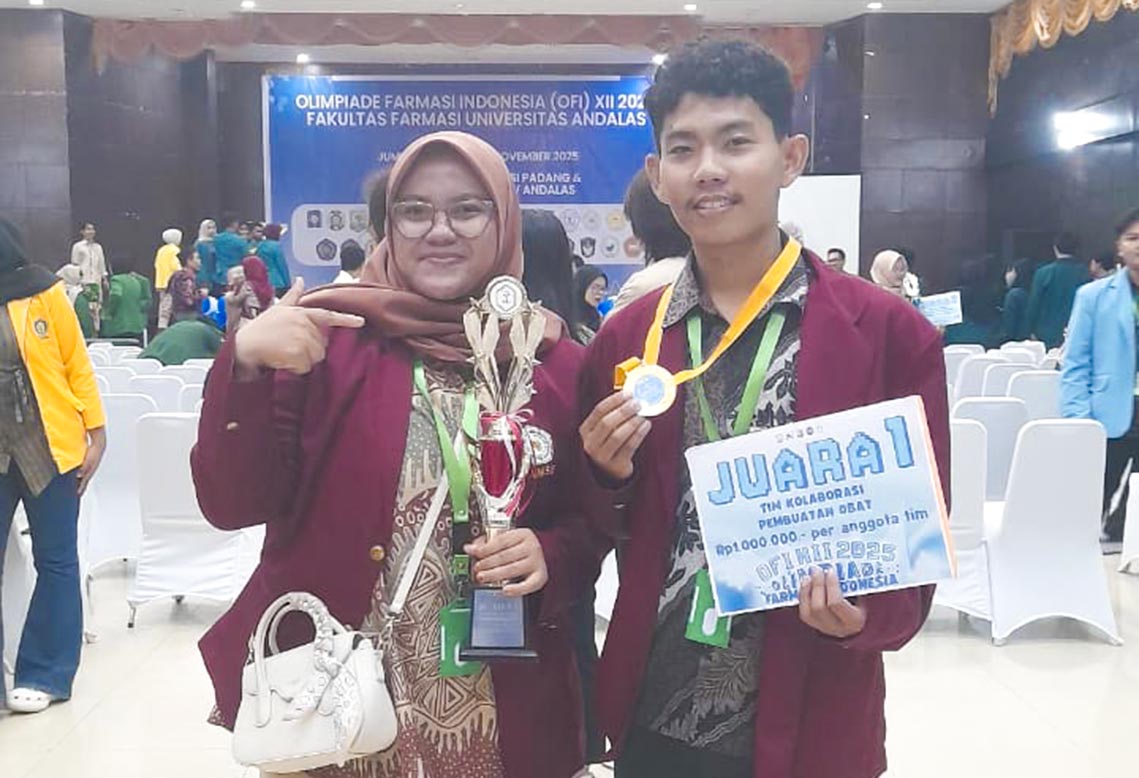 Fikri Alqhozi, Mahasiswa Farmasi UM Sumatera Barat Sabet Juara 1 Olimpiade Farmasi Indonesia XII Kategori Kolaborasi Pembuatan Obat