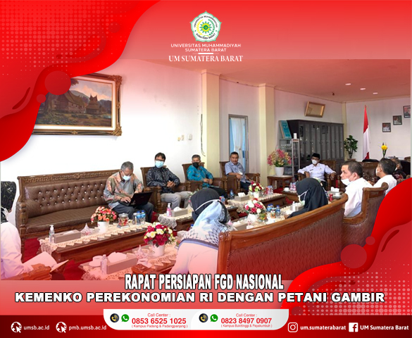 UM SUMATERA BARAT AKAN GELAR FGD TINGKAT NASIONAL DENGAN KEMENKO PEREKONOMIAN RI BERSAMA PETANI GAMBIR