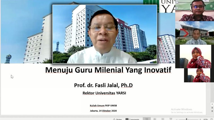 Kuliah Umum FKIP UMSB  Hadirkan Mantan Wakil Menteri Pendidikan RI Prof. Dr. Faisal Jalal, SP.GK, PH.D