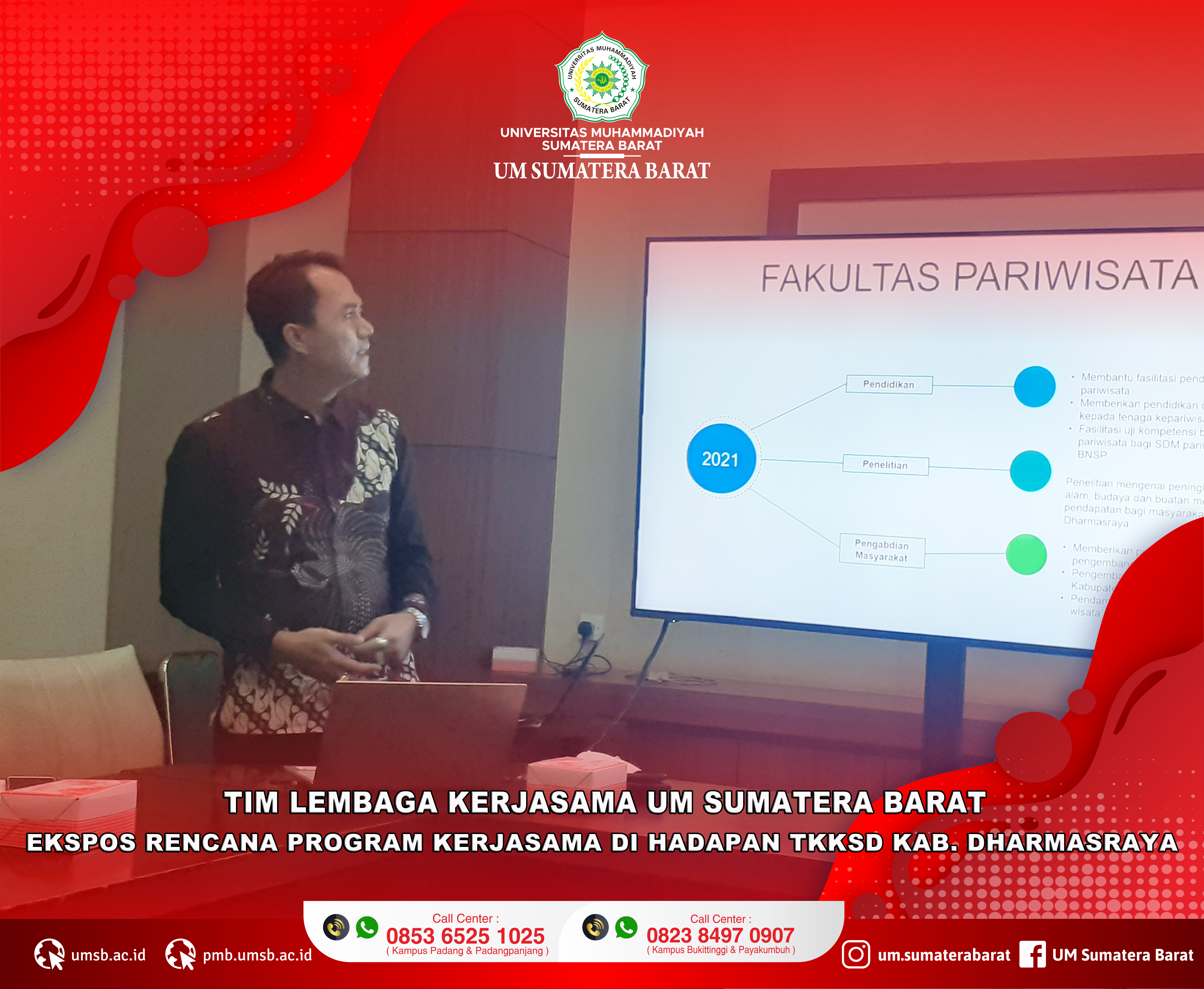 TIM LKS UM SUMBAR EKSPOS RENCANA PROGRAM KERJASAMA DI HADAPAN TKKSD KAB. DHARMASRAYA.