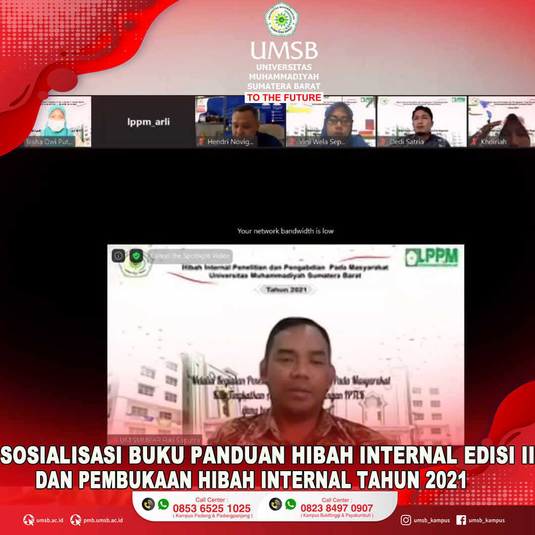 LPPM ADAKAN SOSIALISASI BUKU PANDUAN HIBAH INTERNAL EDISI II TAHUN 2021 SEKALIGUS PEMBUKAAN HIBAH INTERNAL TAHUN 2021