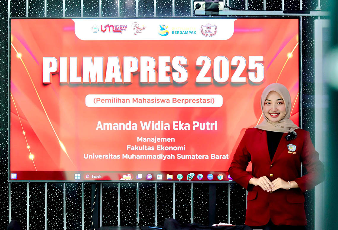 Amanda Widia Eka Putri Wakili UM Sumatera Barat dalam Pemilihan Mahasiswa Berprestasi Tingkat Wilayah LLDIKTI X