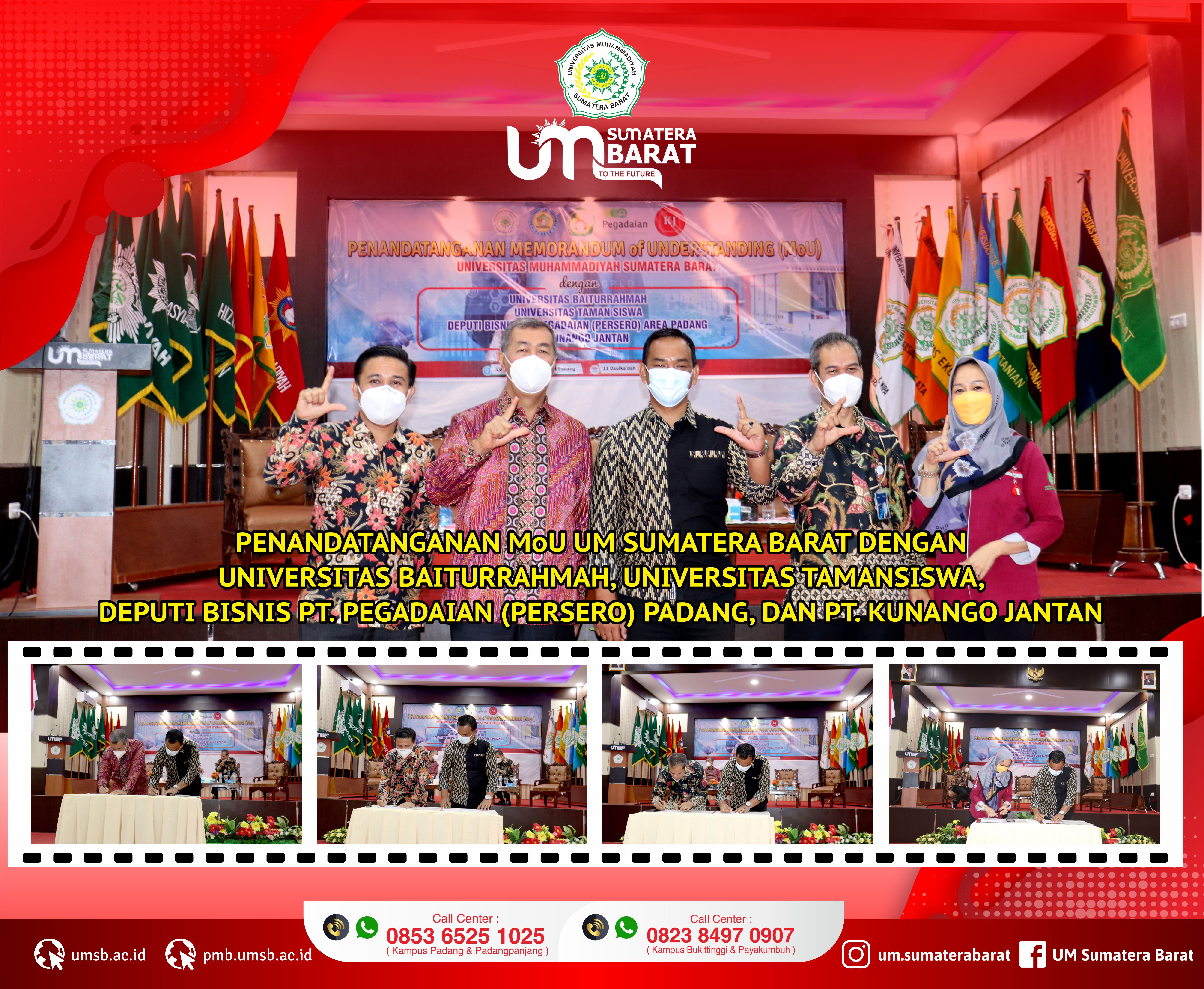 UNIVERSITAS MUHAMMADIYAH SUMATERA BARAT JALIN KERJASAMA DENGAN DUA UNIVERSITAS DAN DUA BADAN USAHA BERBENTUK PT DI SUMATERA BARAT