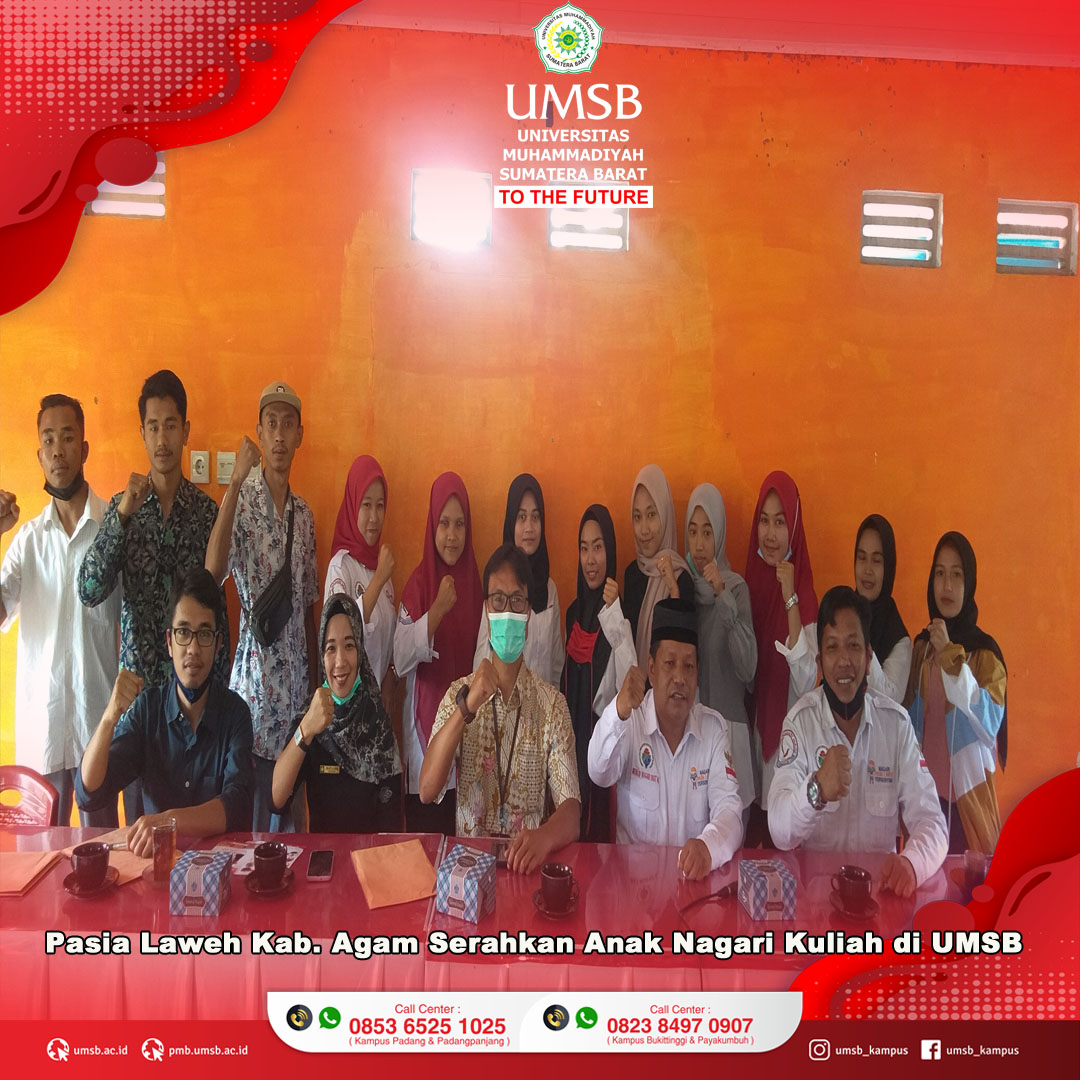 NAGARI PASIA LAWEH KABUPATEN AGAM SERAHKAN ANAK NAGARI KULIAH DI UMSB.