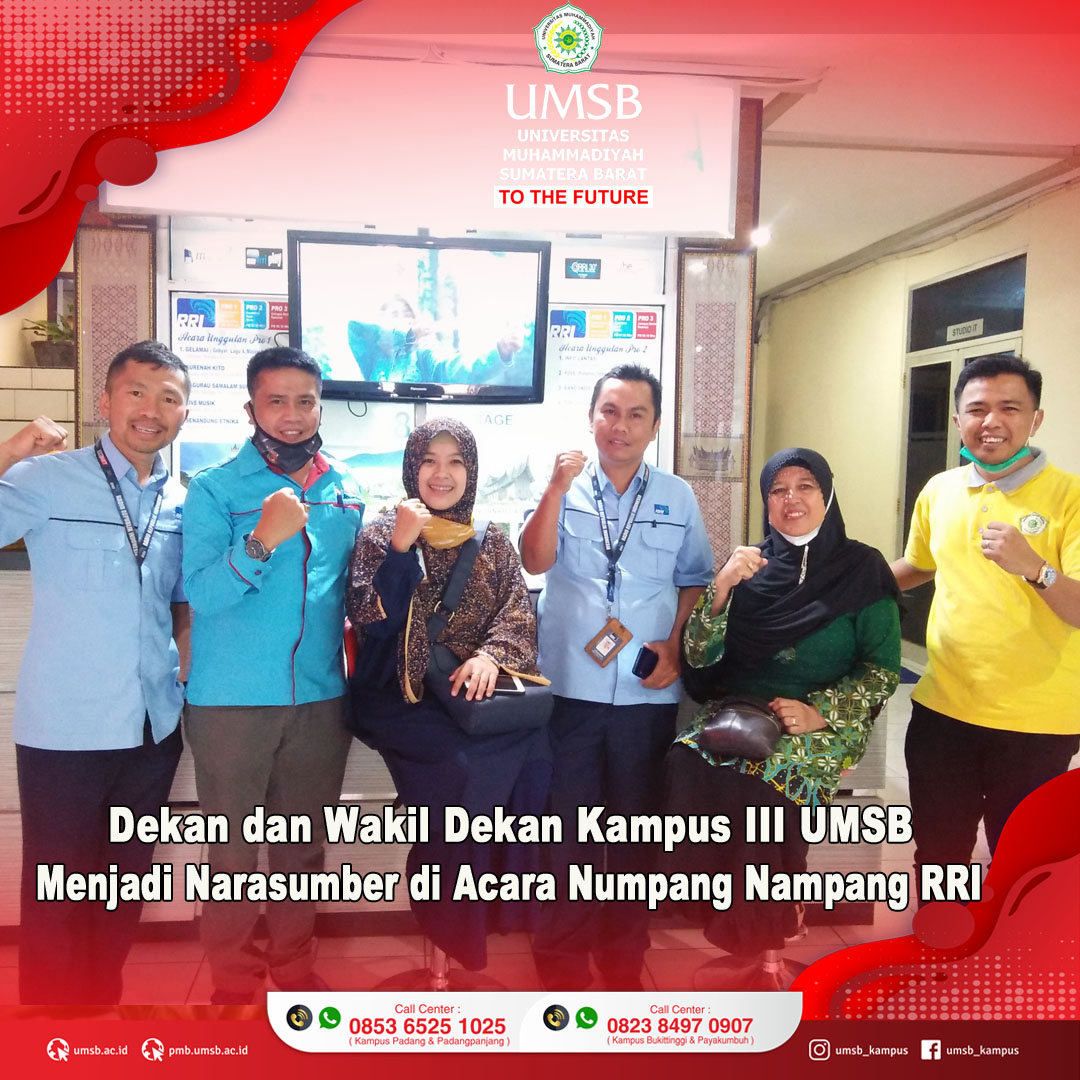 DEKAN DAN WAKIL DEKAN KAMPUS III UMSB MENJADI NARASUMBER DI ACARA NUMPANG NAMPANG RRI PRO 2 BUKITTINGGI