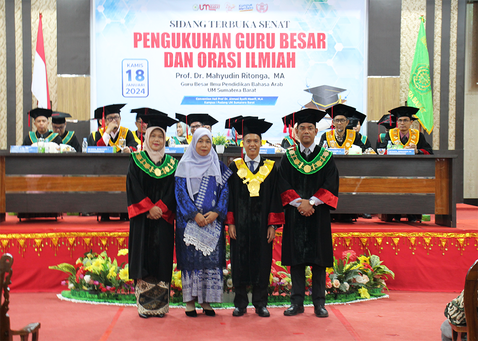 Ukir Sejarah, Prof. Mahyudin Ritonga Dikukuhkan Sebagai Guru Besar Pendidikan Bahasa Arab Pertama di Sumatera Barat