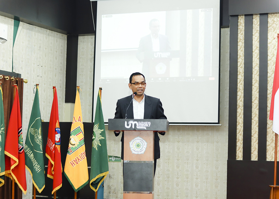 Seminar Nasional HKBN, Rektor UM Sumbar Bahas Model Pengurangan Resiko Bencana Berbasis PTMA