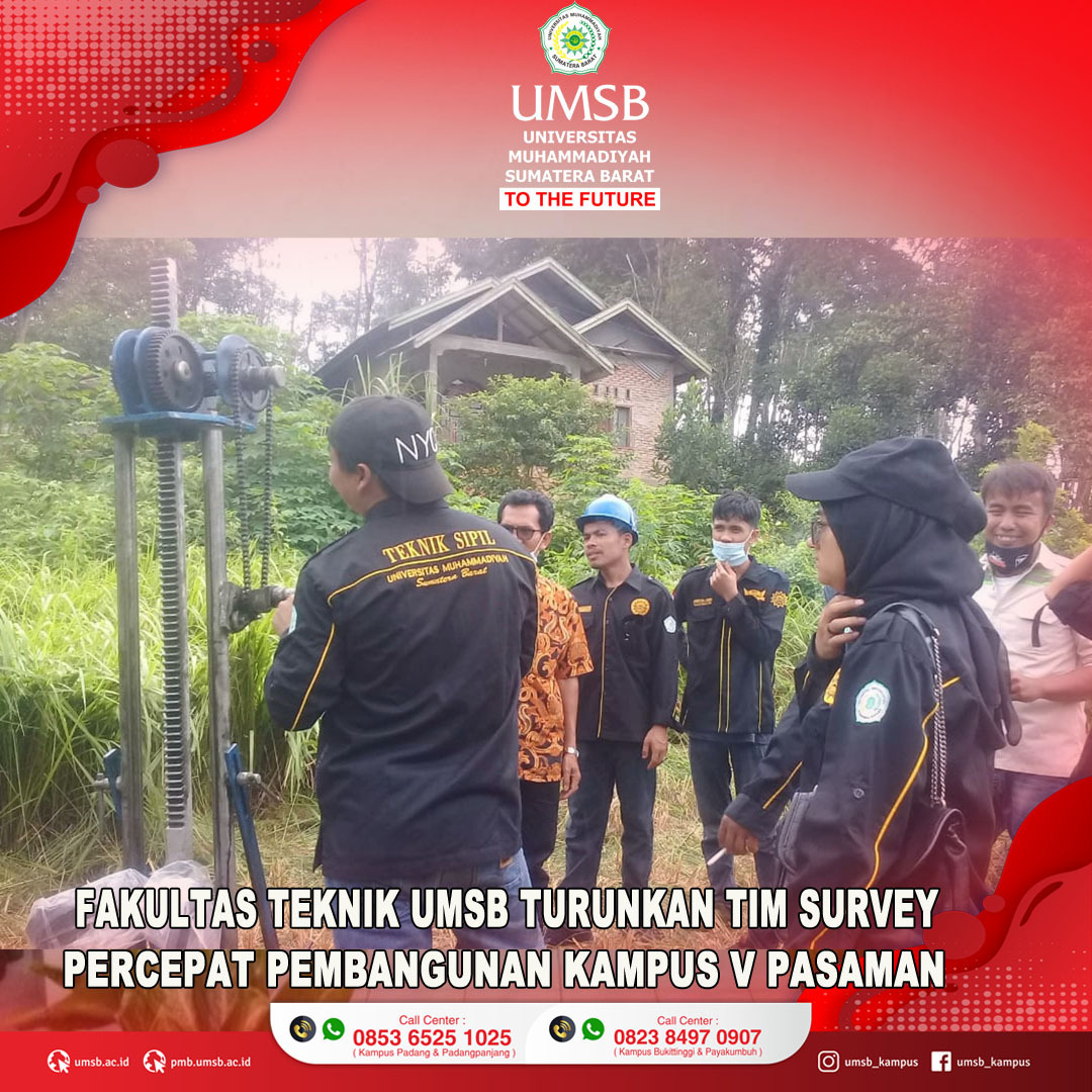 FAKULTAS TEKNIK UMSB TURUNKAN TIM SURVEY PEMBANGUNAN KAMPUS V UMSB DI PASAMAN