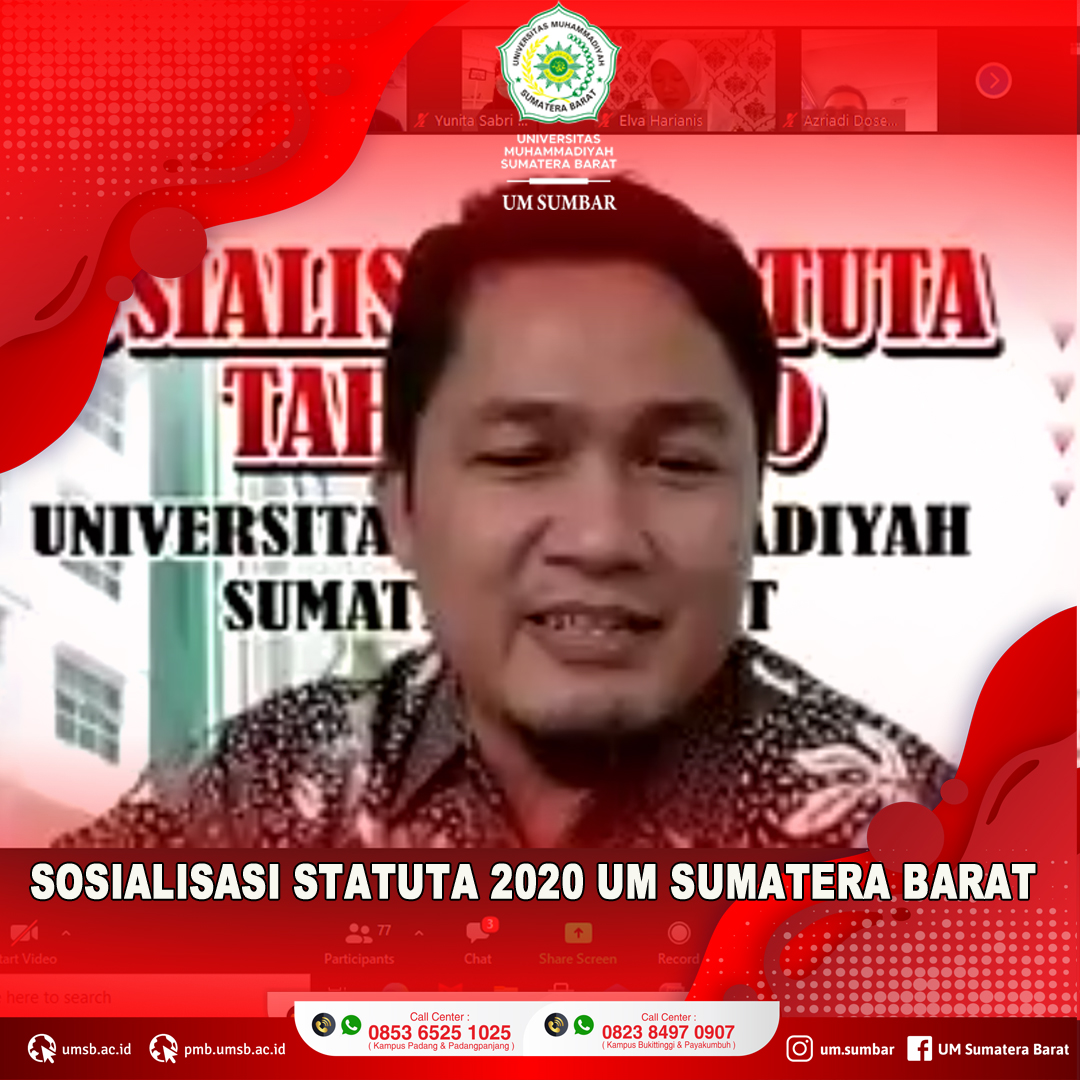 SOSIALISASI STATUTA 2020 UNIVERSITAS MUHAMMADIYAH SUMATERA BARAT
