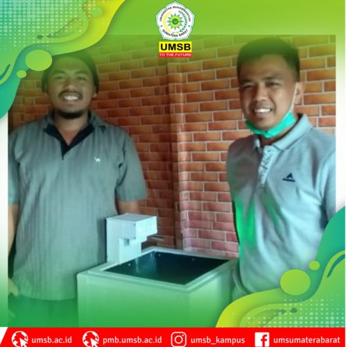 Wakil Dekan Fakultas Teknik UMSB, Tinjau Pembuatan Wastafel Portabel Tanpa Sentuhan