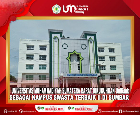 UNIVERSITAS MUHAMMADIYAH SUMATERA BARAT DIKUKUHKAN UniRank SEBAGAI KAMPUS SWASTA TERBAIK II DI SUMBAR