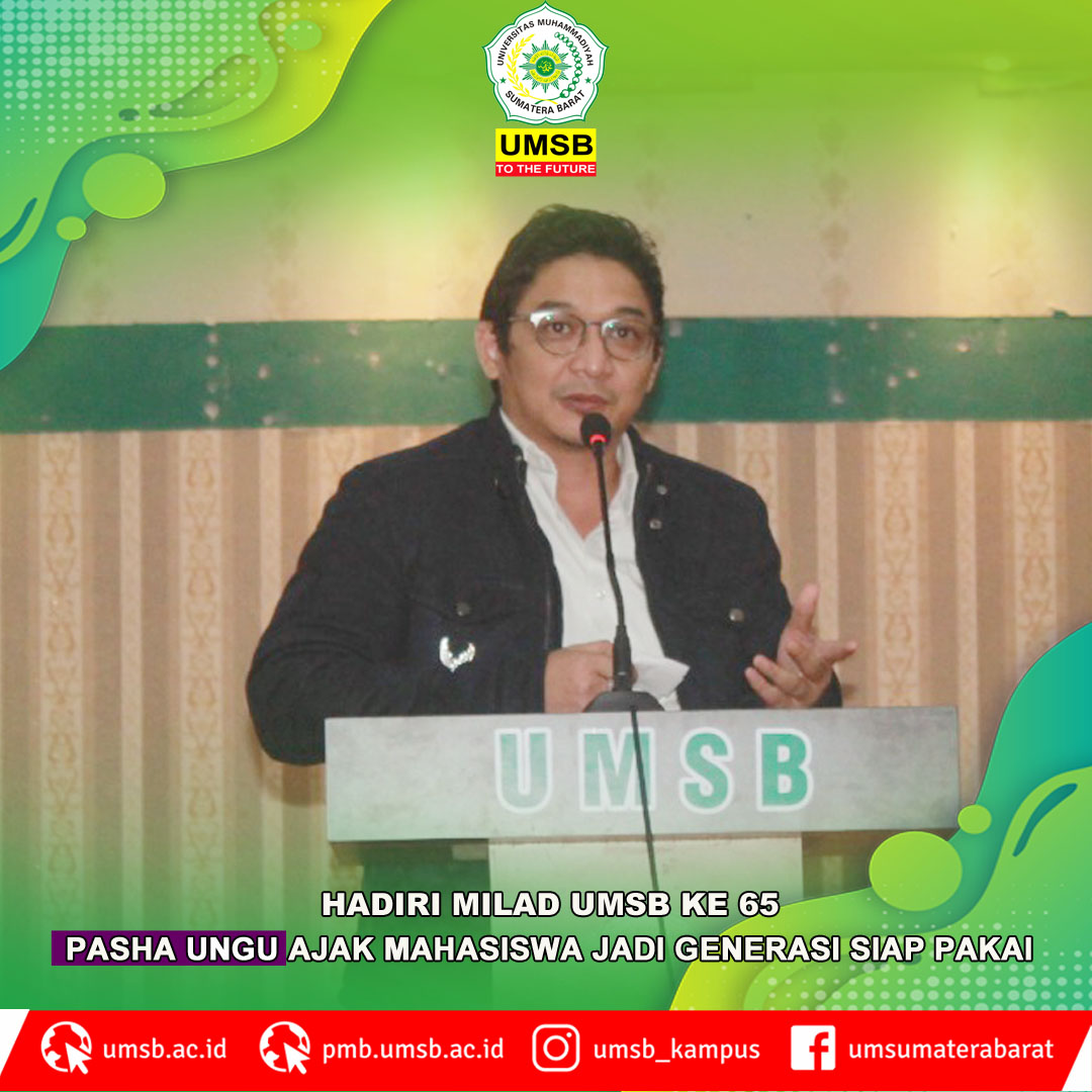 Hadiri Milad UMSB, Pasha Ungu Ajak Mahasiswa Jadi Generasi Siap Pakai