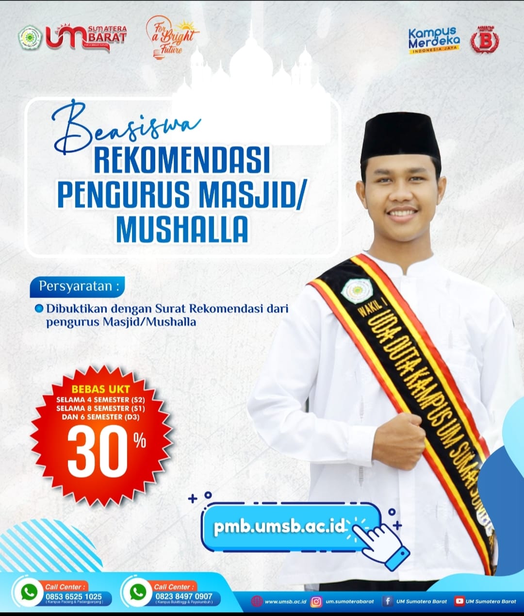 Wujudkan Visi Persyarikatan, UM Sumbar Sediakan Beasiswa Rekomendasi Pengurus Masjid/Mushalla
