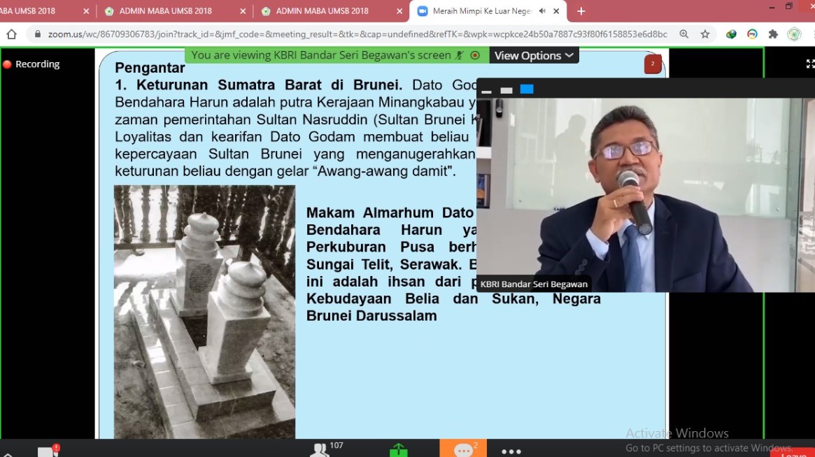 Bedah Buku Diaspora Indonesia, UMSB Gaet KBRI Bandar Seri Begawan