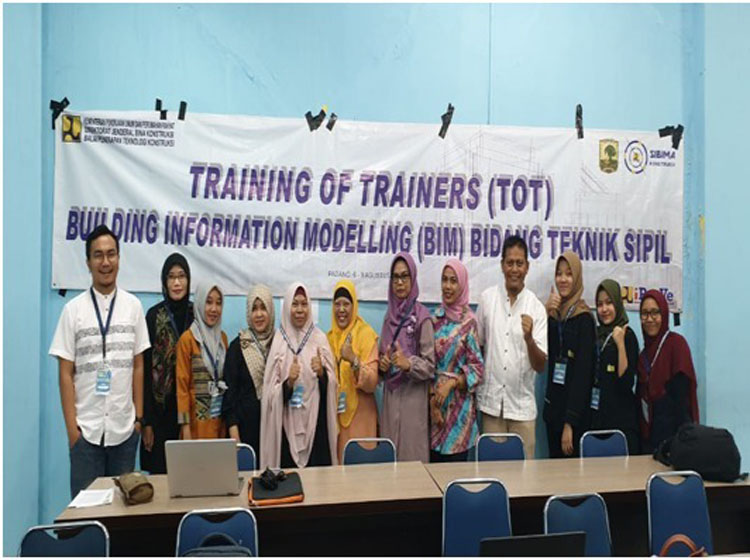 Penyerahan sertifikat Internasional kegiatan Training Of Trainers (TOT) Bulding Information Modelling (BIM) kepada Dosen Fakultas Teknik UMSB
