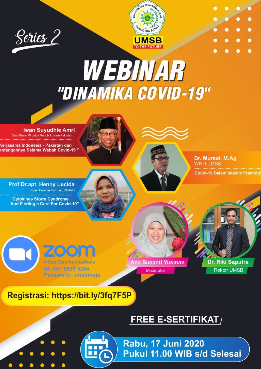 Webinar Series-seri 2 bersama Duta Besar Republik Islam Pakistan membahas ”Dinamika Covid- 19”
