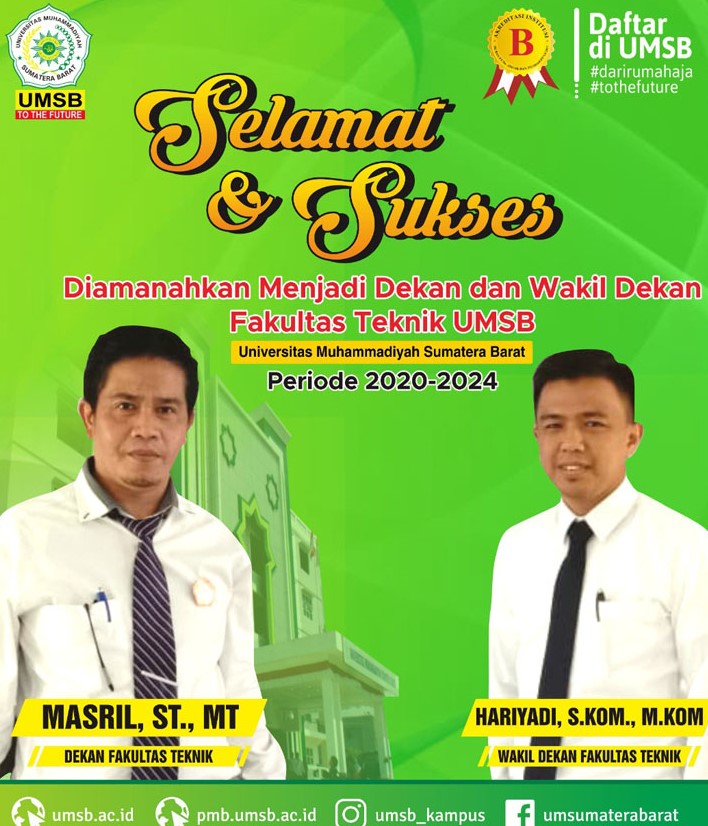 Rektor UMSB Serahkan SK Dekan dan Wakil Dekan Fakultas Teknik