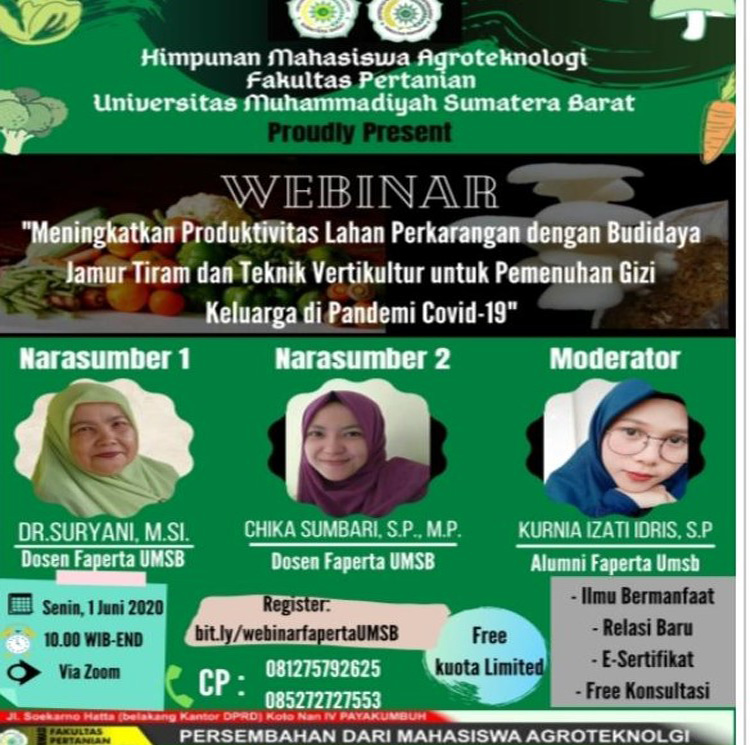 HIMA Agroteknologi Faperta UMSB kembali mengadakan webinar