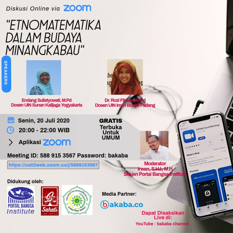 Diskusi Online “Etnomatematika Dalam Budaya Minangkabau”