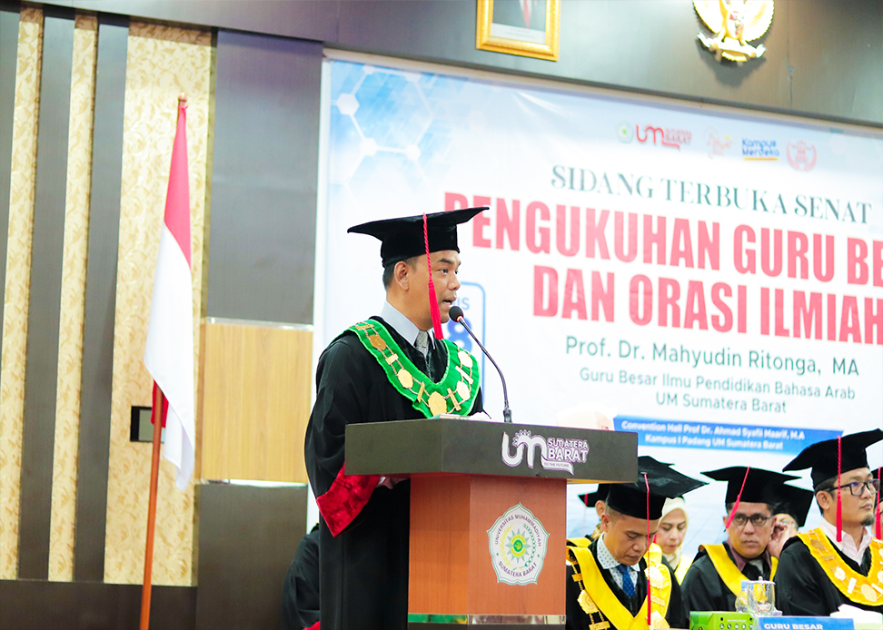 Rektor UM Sumatera Barat, Dengan Bangga Sambut Prof. Mahyudin Ritonga Sebagai Guru Besar Pertama